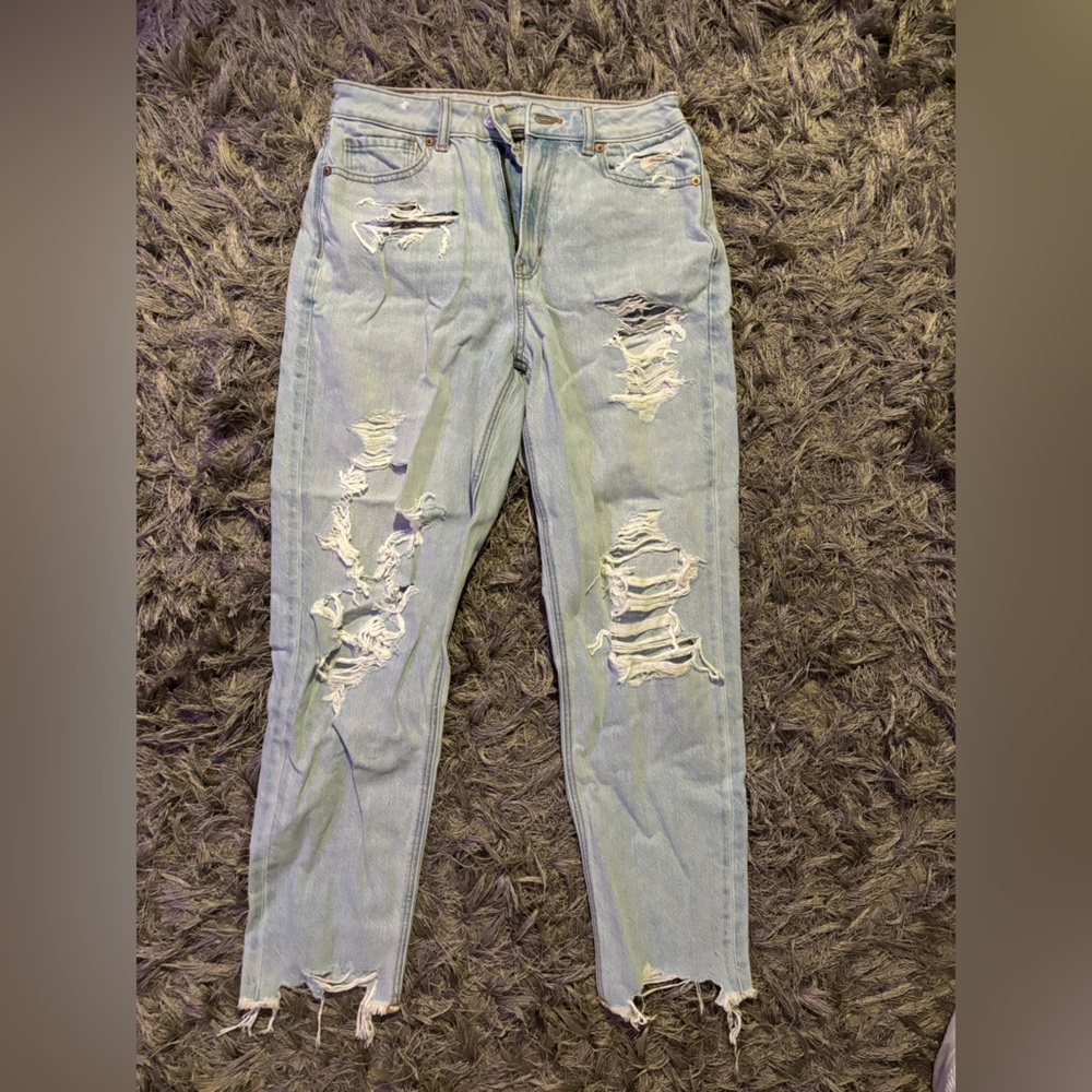 American Eagle High Waisted Ripped Jeans
